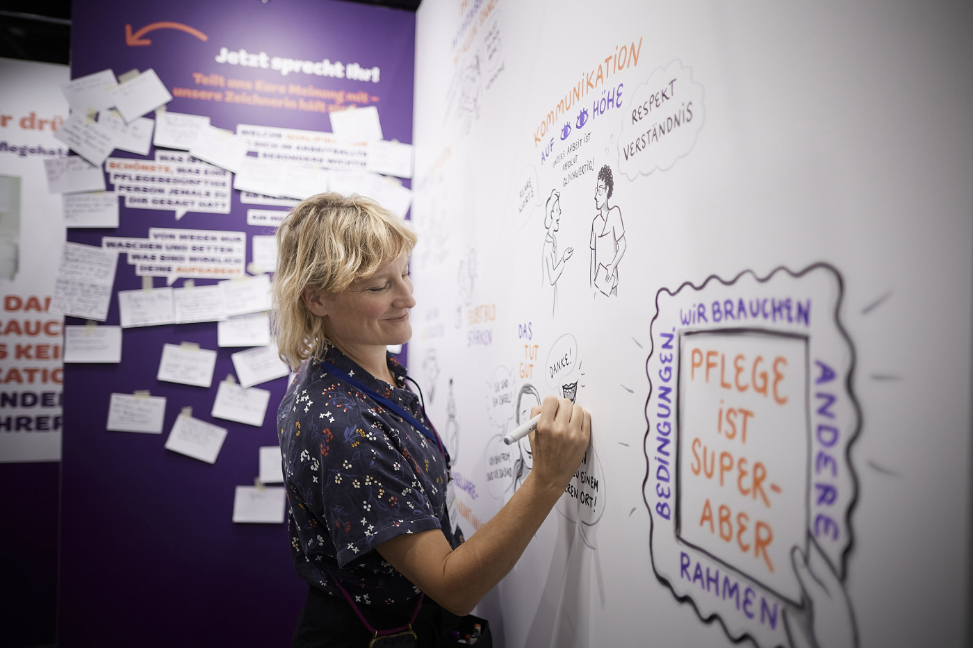 Graphic Recording at the stand of the German Care Network