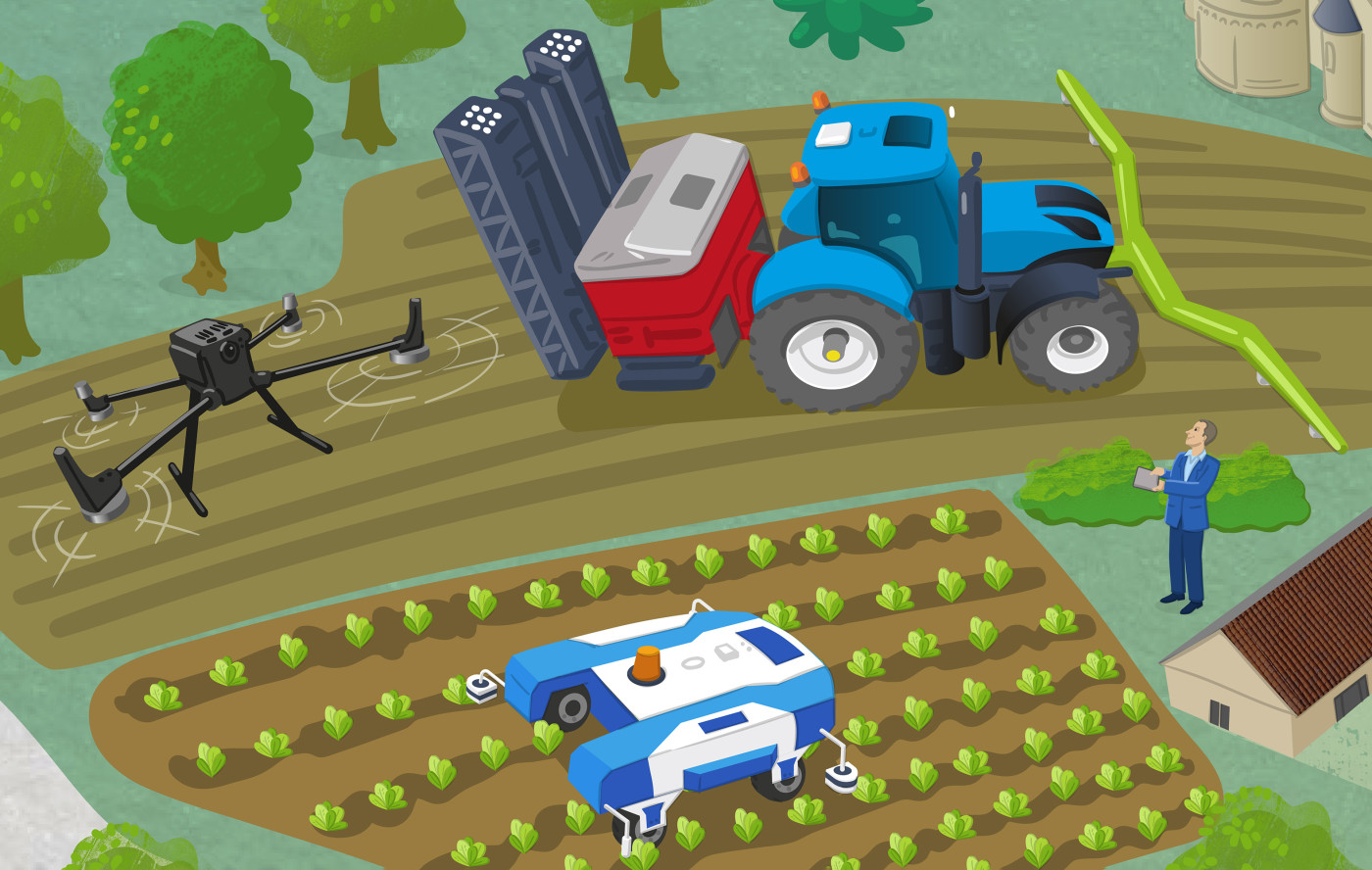 Digital farming illustration